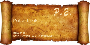 Putz Elek névjegykártya